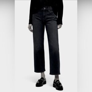 NWT HUDSON JEANS Noa Black Mid Rise Straight Leg Crop Jeans SZ 30 = US 10